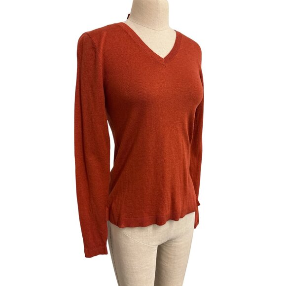 Mossimo Rust V-Neck Cotton Sweater S - Picture 2 of 10
